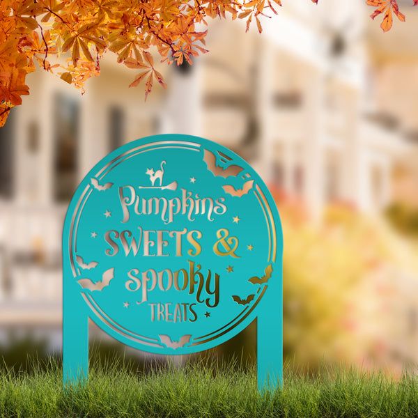 Halloween Outdoor Metal Stake Decoration - Charming Autumn Yard Art - Fall Garden Stakes - Novelty Holiday Display - Spooky Seasonal Decor
