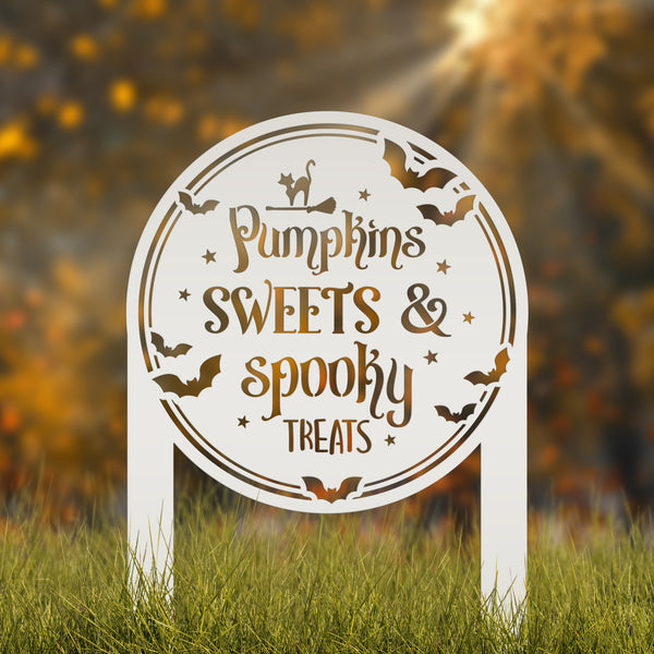 Halloween Outdoor Metal Stake Decoration - Charming Autumn Yard Art - Fall Garden Stakes - Novelty Holiday Display - Spooky Seasonal Decor