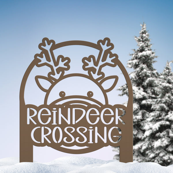 Metal Reindeer Yard Stake - Outdoor Holiday Decor