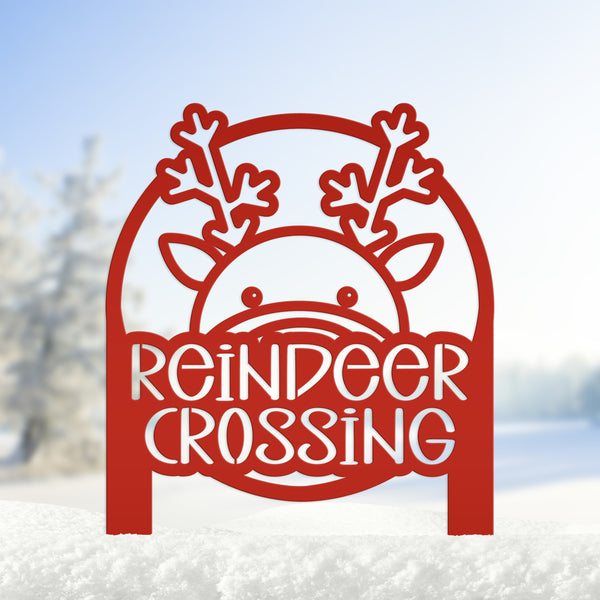 Metal Reindeer Yard Stake - Outdoor Holiday Decor