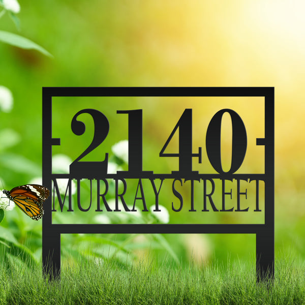 Personalized Rectangle Address Metal Yard Stake - House Numbers – Speed ...