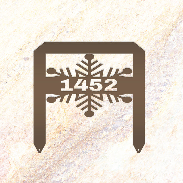 Snowflake Address Yard Stake Sign