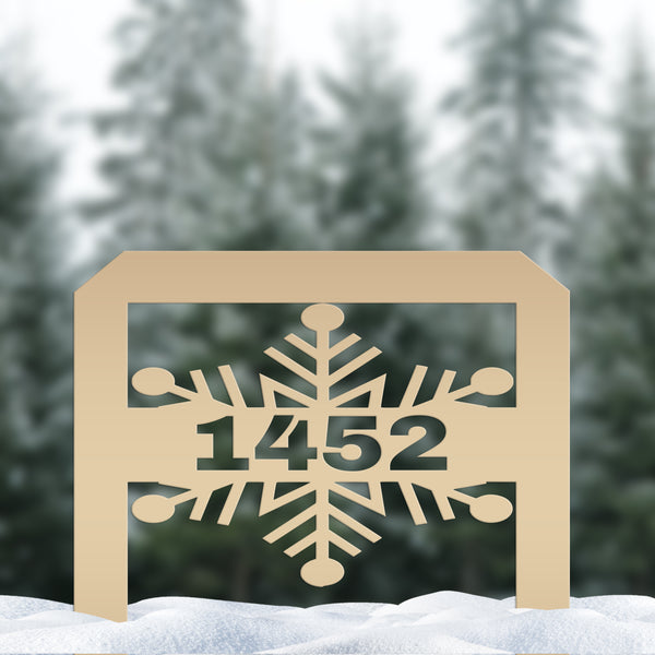 Snowflake Address Yard Stake Sign