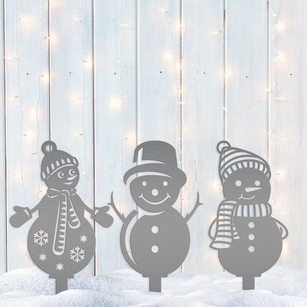 Assorted Winter Snowman Christmas/Holiday Yard Stakes