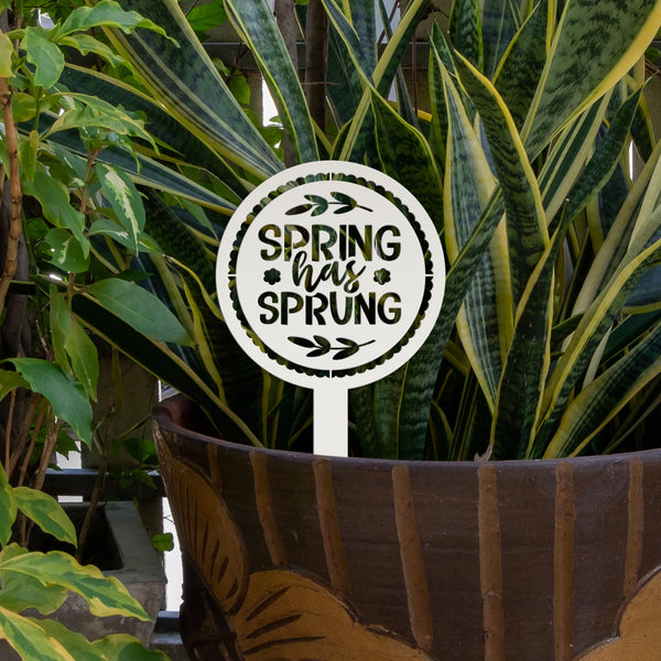 Metal Spring Has Sprung Yard Stake - Outdoor Spring Decor-Spring Metal Yard Decor and Ornaments