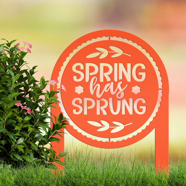 Metal Spring Has Sprung Yard Stake - Outdoor Spring Decor-Spring Metal Yard Decor and Ornaments