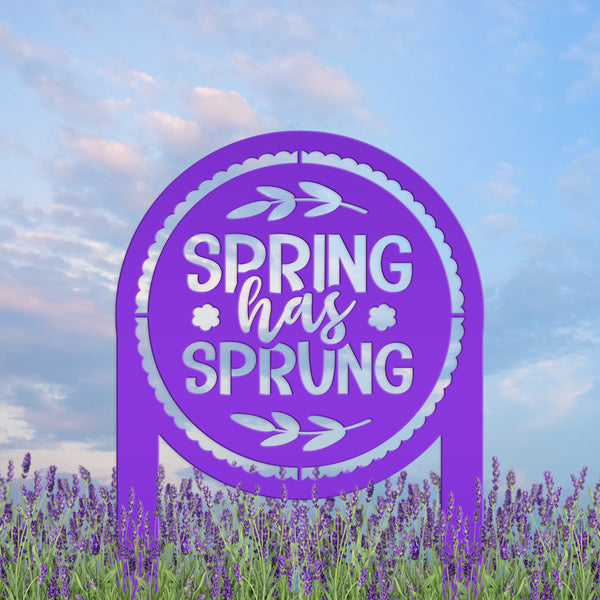 Metal Spring Has Sprung Yard Stake - Outdoor Spring Decor-Spring Metal Yard Decor and Ornaments