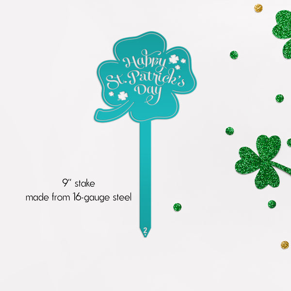 Outdoor St. Patrick's Day Metal Yard Stake - Shamrock Decor-St. Patty Day Yard Decor-St. Patrick's Themed Decor