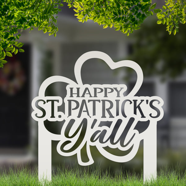 Metal St. Patrick Yard Stake - Outdoor St. Patrick's Day Decor-St . Patty's Day Outdoor Decor