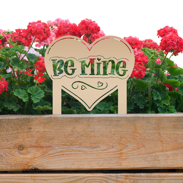 Be Mine Heart Metal Yard Stake - Valentine Decor-Valentines Day Yard Decor-Heart Themed Decor-Valentines Day Outdoor Yard Decor