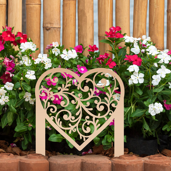 Outdoor Metal Valentine's Decor - Scrolled Heart Yard Decoration - Outdoor Heart Yard Ornament