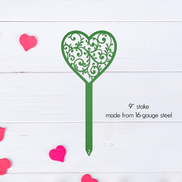 Outdoor Metal Valentine's Decor - Scrolled Heart Yard Decoration - Outdoor Heart Yard Ornament