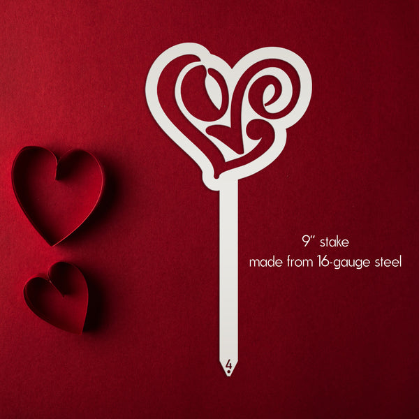 Outdoor Love Heart Metal Yard Stake - Valentine's Day Decor- Valentine's Garden Art