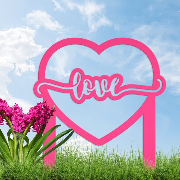 Outdoor Love Metal Yard Stake - Outdoor-Flower Bed  Valentine Decor-