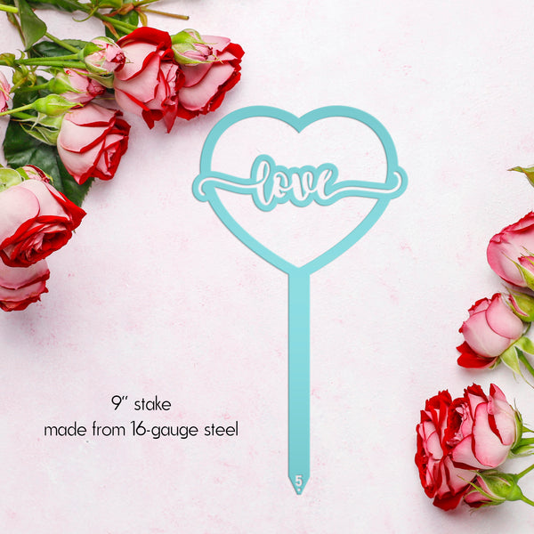 Outdoor Love Metal Yard Stake - Outdoor-Flower Bed  Valentine Decor-