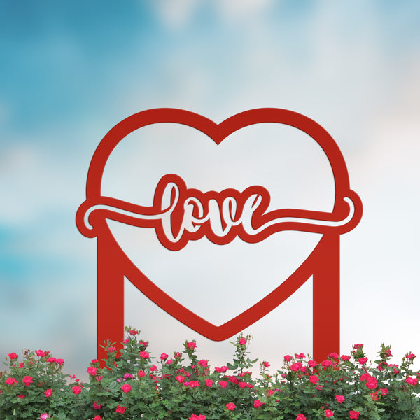 Outdoor Love Metal Yard Stake - Outdoor-Flower Bed  Valentine Decor-