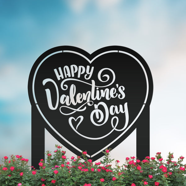 Outdoor Metal Valentine's Yard Stake - Outdoor Valentine Decor- Valentine Lawn Ornament