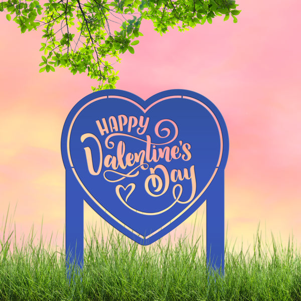 Outdoor Metal Valentine's Yard Stake - Outdoor Valentine Decor- Valentine Lawn Ornament