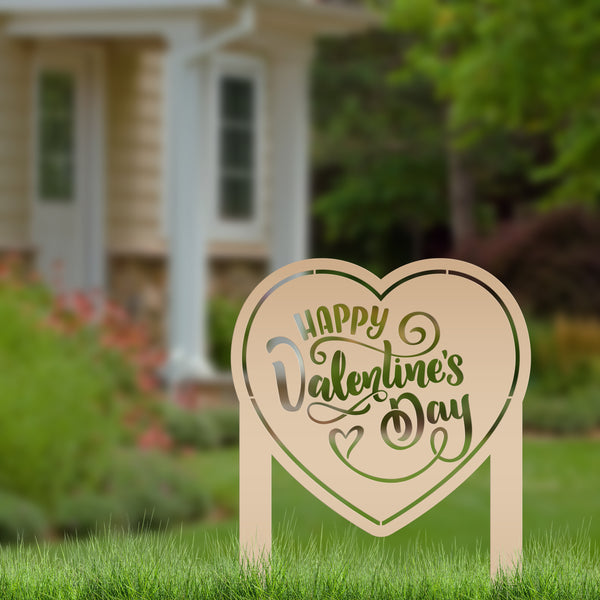 Outdoor Metal Valentine's Yard Stake - Outdoor Valentine Decor- Valentine Lawn Ornament