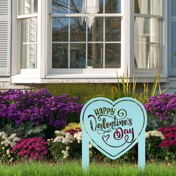 Outdoor Metal Valentine's Yard Stake - Outdoor Valentine Decor- Valentine Lawn Ornament