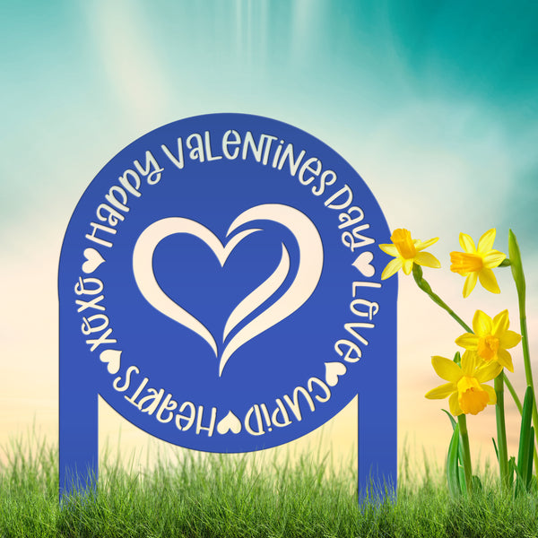 Valentine's Day Outdoor Decoration Metal Yard Stake - Valentine Heart Garden Sign - Charming Holiday Decor - Cute Valentines Gift - Lawn Art