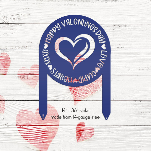 Valentine's Day Outdoor Decoration Metal Yard Stake - Valentine Heart Garden Sign - Charming Holiday Decor - Cute Valentines Gift - Lawn Art
