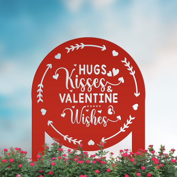 Outdoor Metal Valentine Yardstake - Outdoor Metal Valentine Decor-Valentine Yard Signs