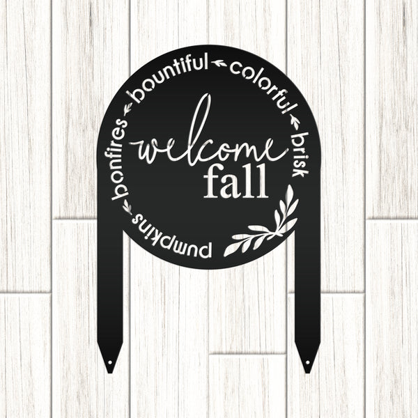 Welcome Fall Metal Yard Sign, Fall Yard Decor, Fall Lawn Decorations, Fall-Autumn Lawn Ornaments, Fall Decor for the Yard