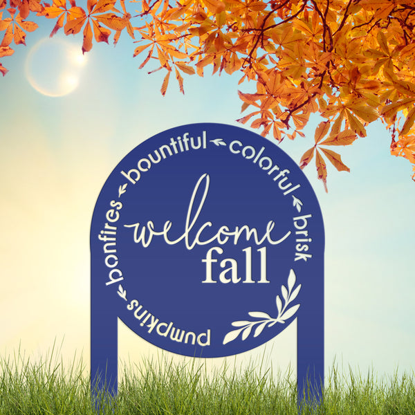 Welcome Fall Metal Yard Stake - Autumn Decor-Fall Decor