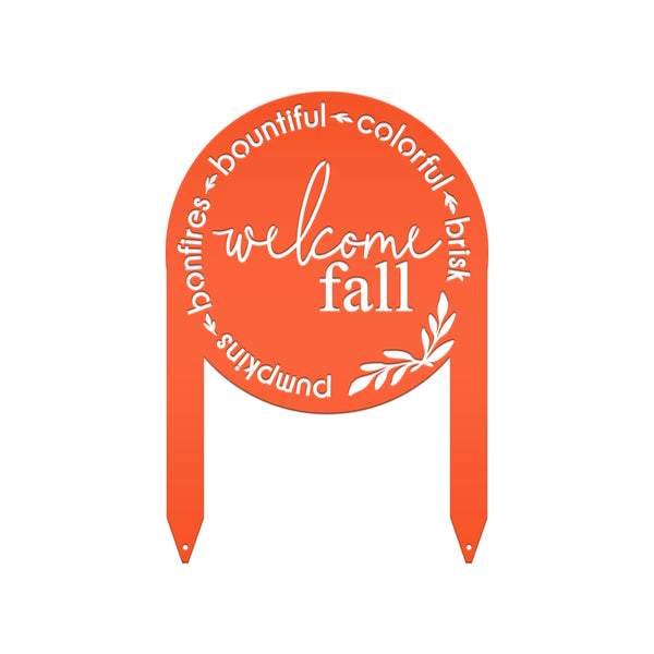 Welcome Fall Metal Yard Stake - Autumn Decor-Fall Decor