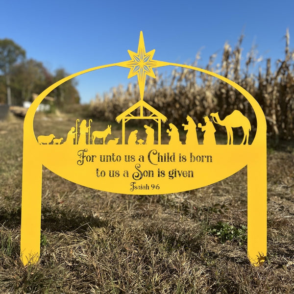 Metal Nativity Yard Sign, Outdoor Christmas Decor, Front Lawn Manger Scene