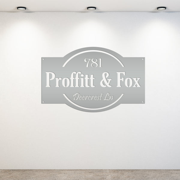 Personalized Business Name with Address Metal Sign, Custom Business Sign
