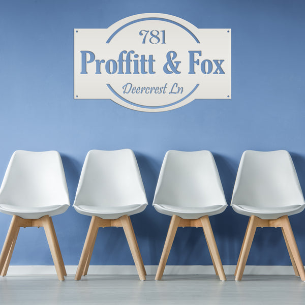 Personalized Business Name with Address Metal Sign, Custom Business Sign