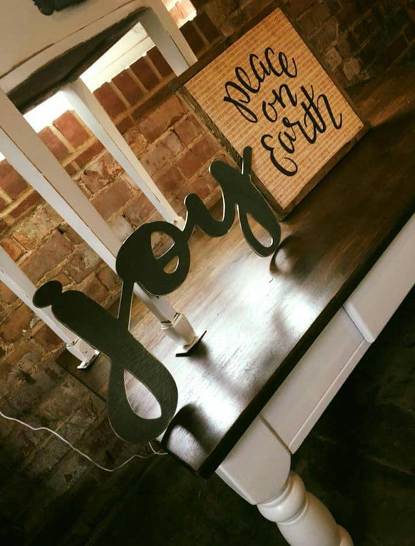 Inspirational Words Metal Sign, Bare Metal, DIY, Believe Blessed, Grace, Faith, Breathe, Hope, Family, Custom Words, Cursive Writing - Speed Fabrication
