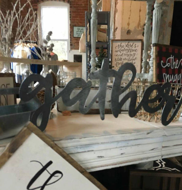 Inspirational Words Metal Sign, Bare Metal, DIY, Believe Blessed, Grace, Faith, Breathe, Hope, Family, Custom Words, Cursive Writing - Speed Fabrication