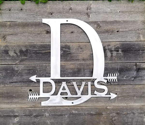 Arrow Split Personalized Metal Monogram Perfect Wedding Gift