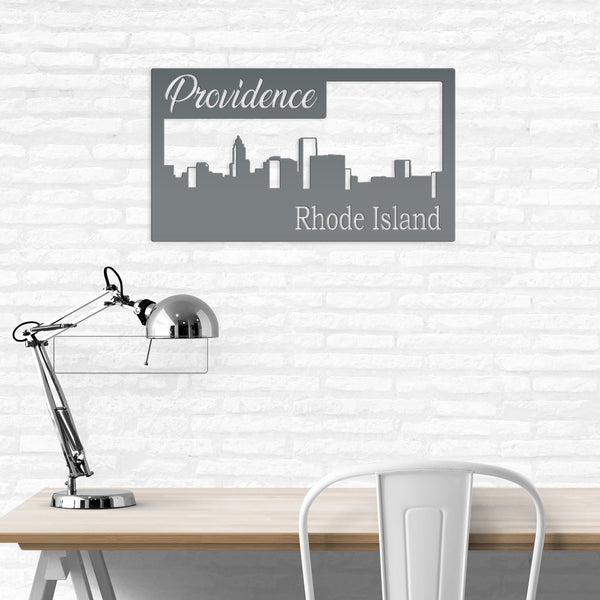 Providence Skyline Square Metal Sign