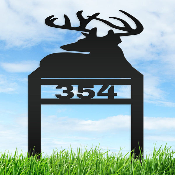 Buck Silhouette Address Yard Stake Sign