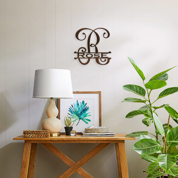 Personalized Vine Monogram Metal Sign