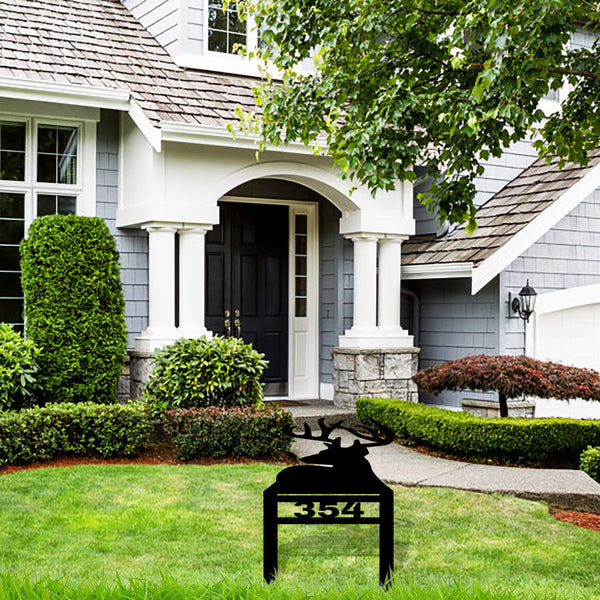 Buck Silhouette Address Yard Stake Sign