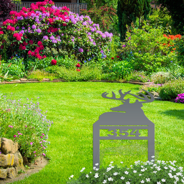 Buck Silhouette Address Yard Stake Sign