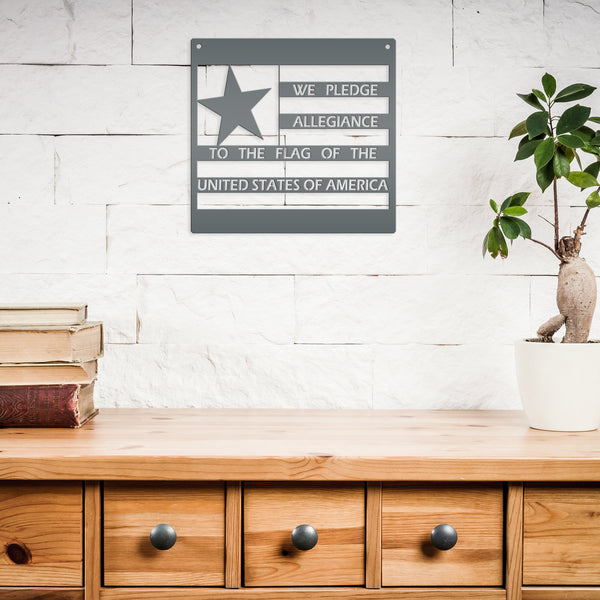 America We Pledge Allegiance To The Flag Metal Sign