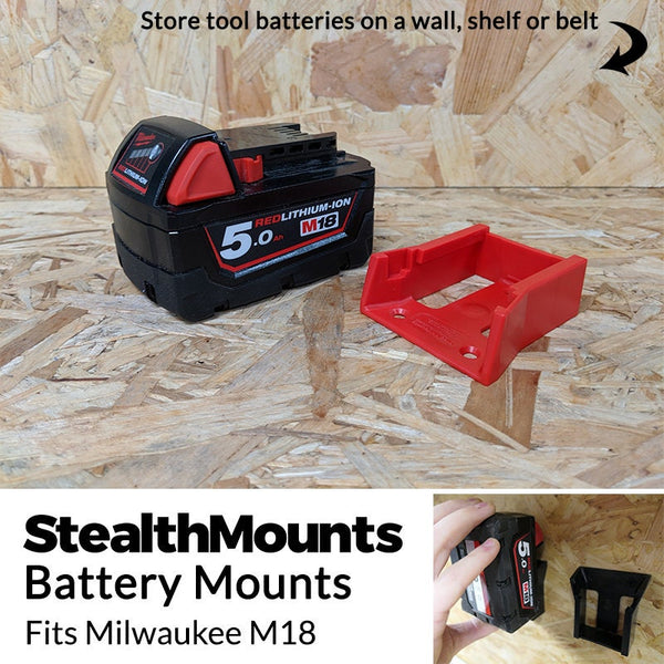 Milwaukee Battery Mount 18v 6 pack