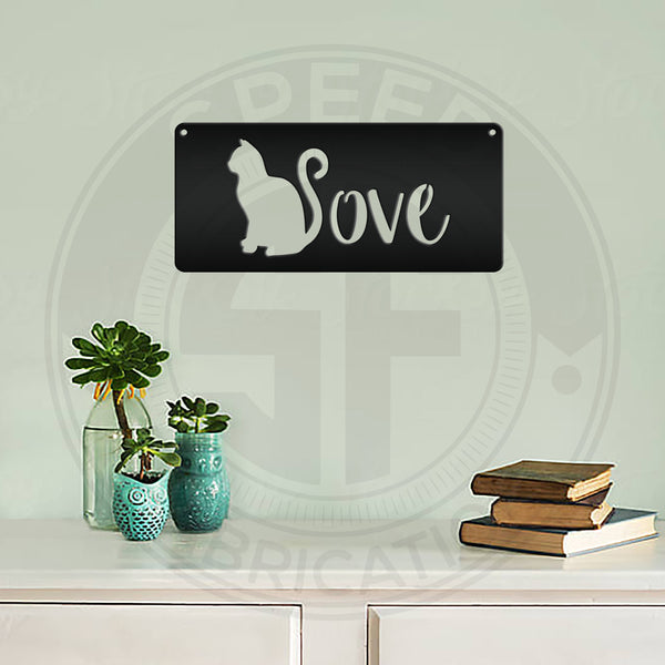 Cat Love Metal Sign