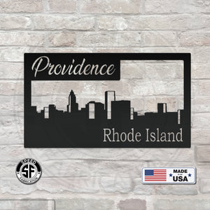 Providence Skyline Square Metal Sign