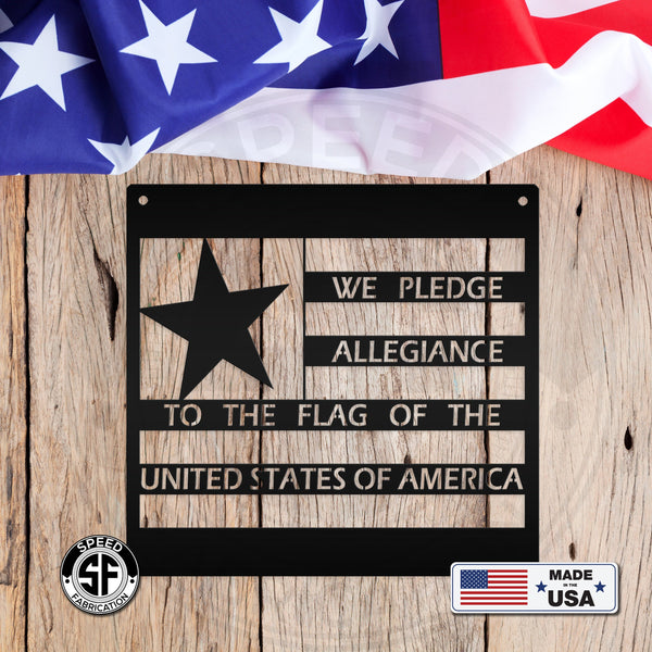 America We Pledge Allegiance To The Flag Metal Sign