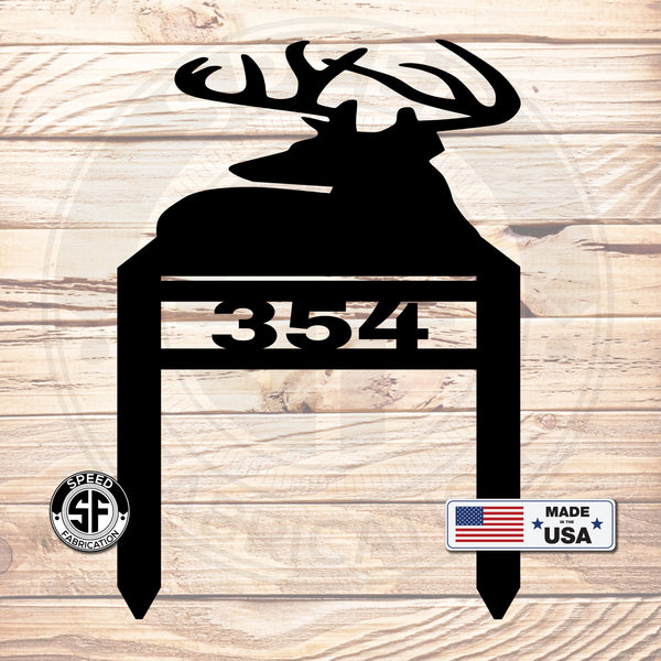 Buck Silhouette Address Yard Stake Sign