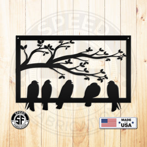 Birds On A Branch Metal Sign