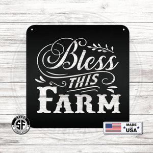 Bless This Farm Metal Sign-Home Decor Sign