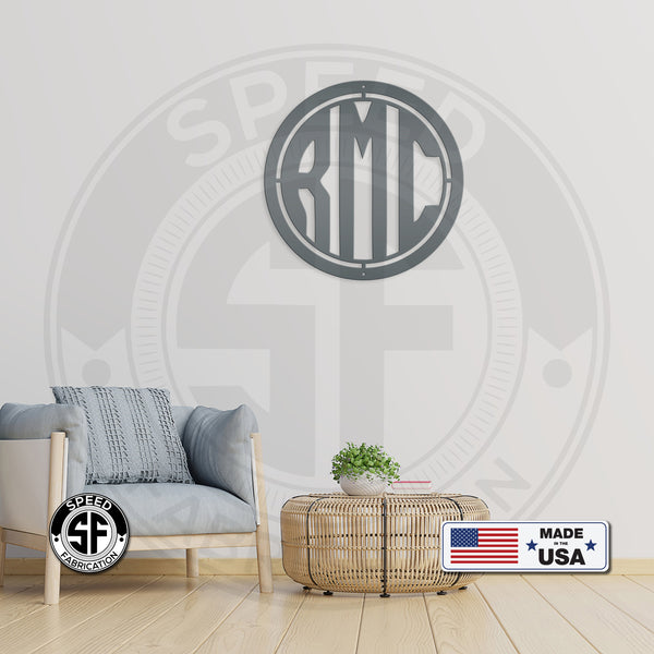 Round Initial Monogram Sign